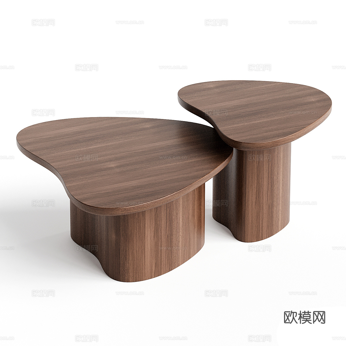 现代意式实木心形茶几3d模型