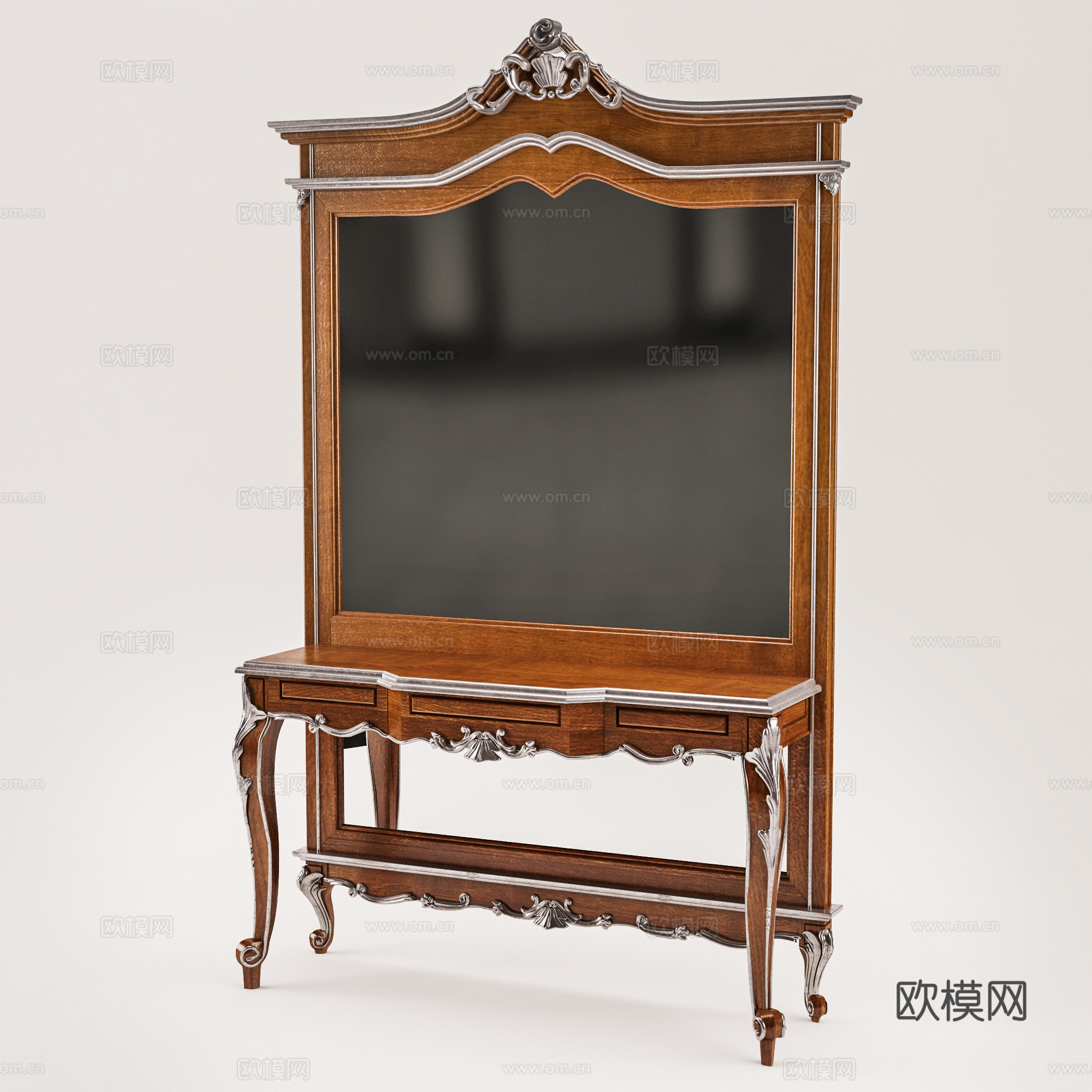 欧式梳妆台 经典梳妆台 镜子组合3d模型