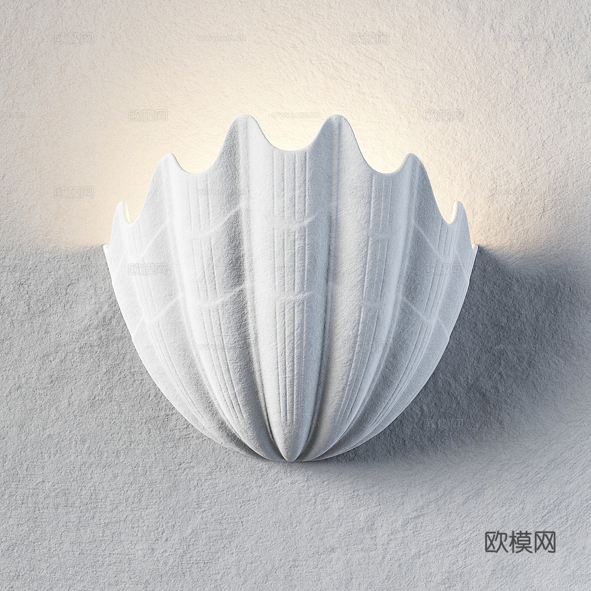 新中式贝壳装饰壁灯3d模型