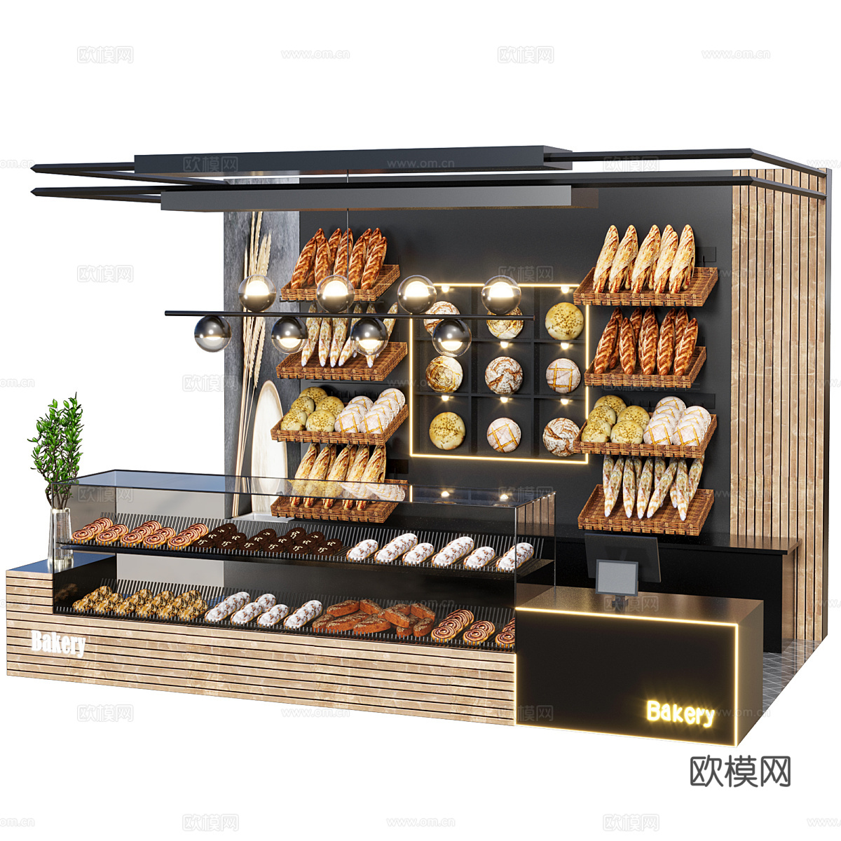 现代意式面包店3d模型