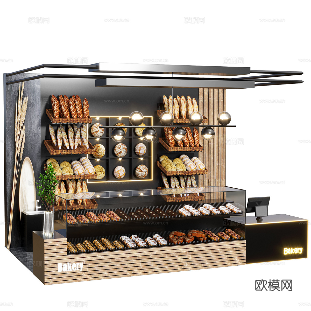 现代意式面包店3d模型
