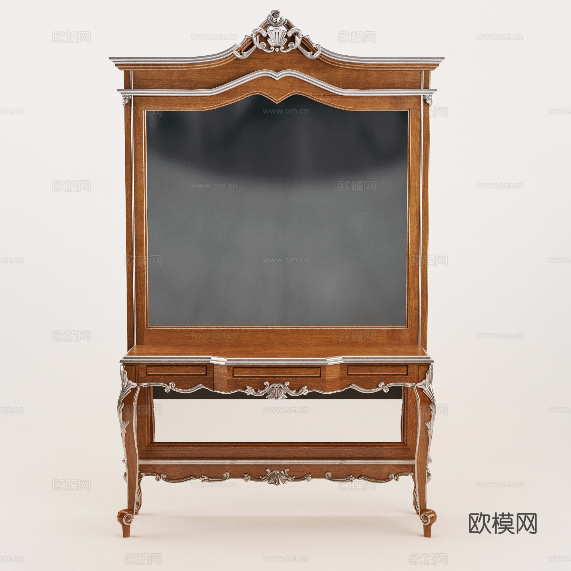 欧式梳妆台 经典梳妆台 镜子组合3d模型