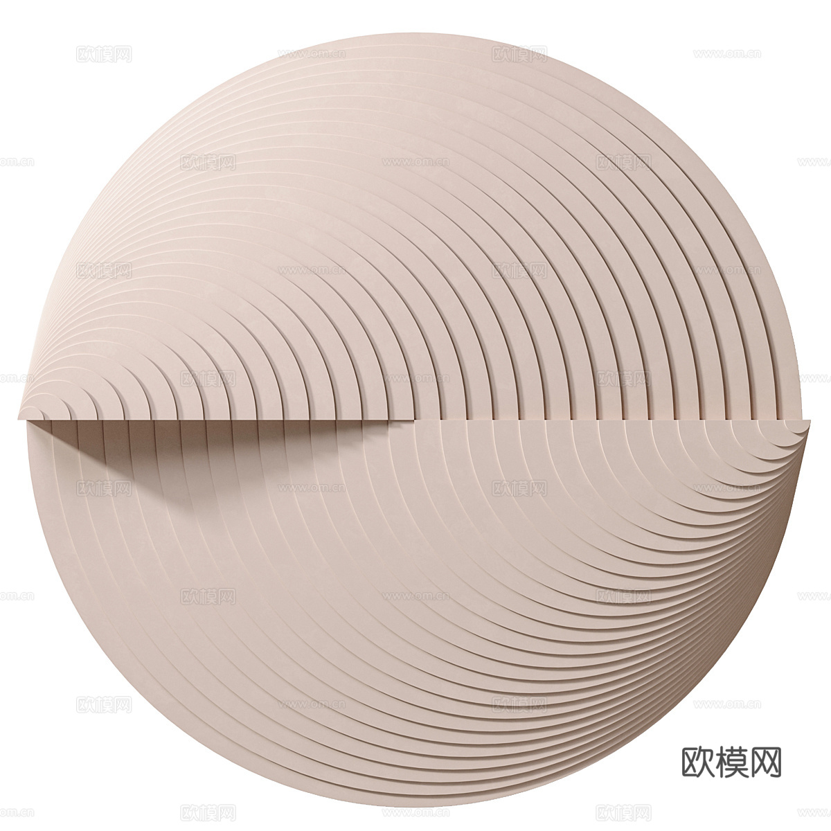 现代意式极简圆形艺术挂饰3d模型