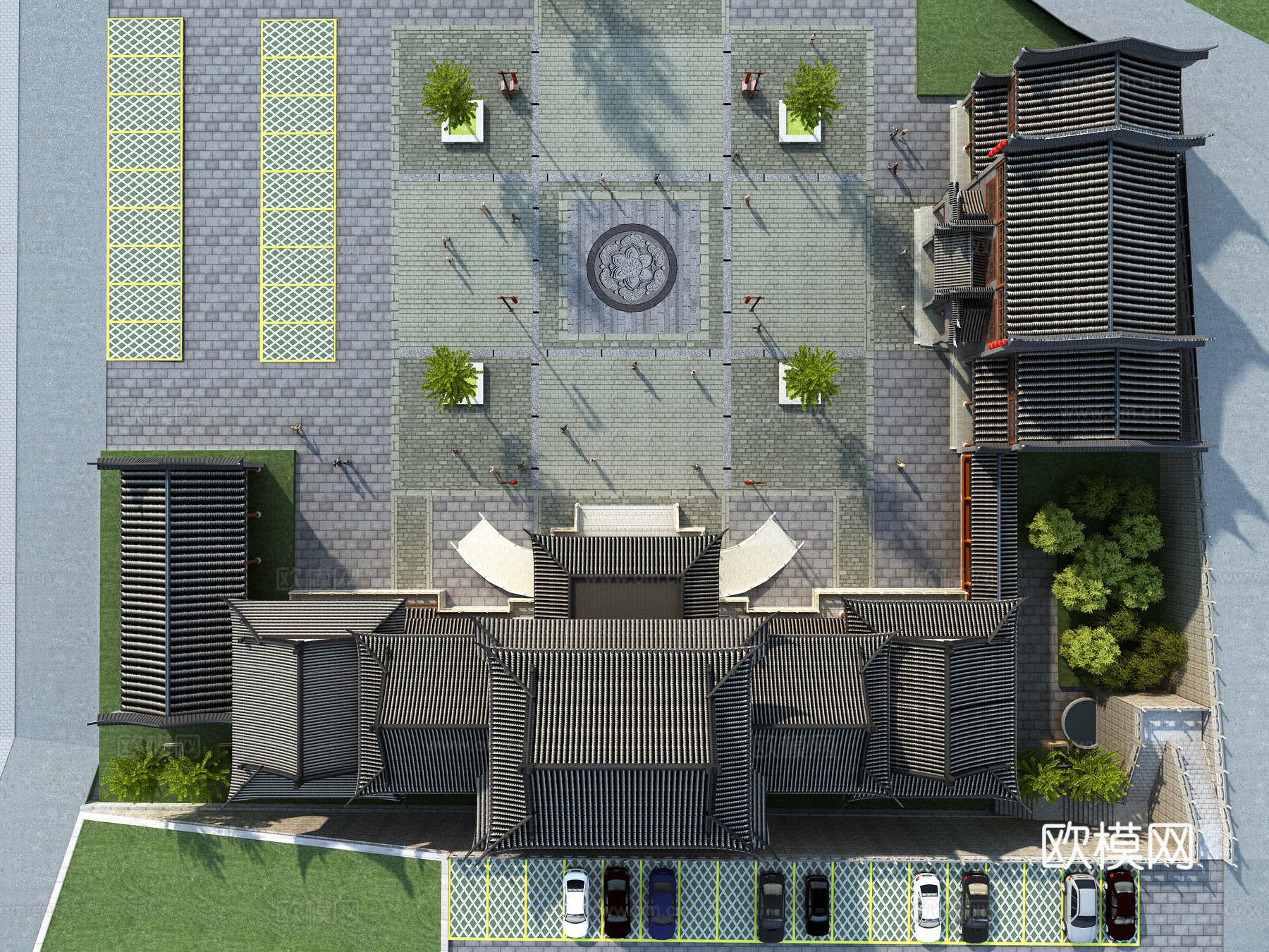 古建 庙宇 中式建筑 小镇 商业街 祠堂3d模型