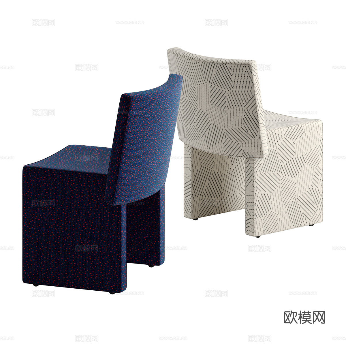 现代意式布艺单椅3d模型