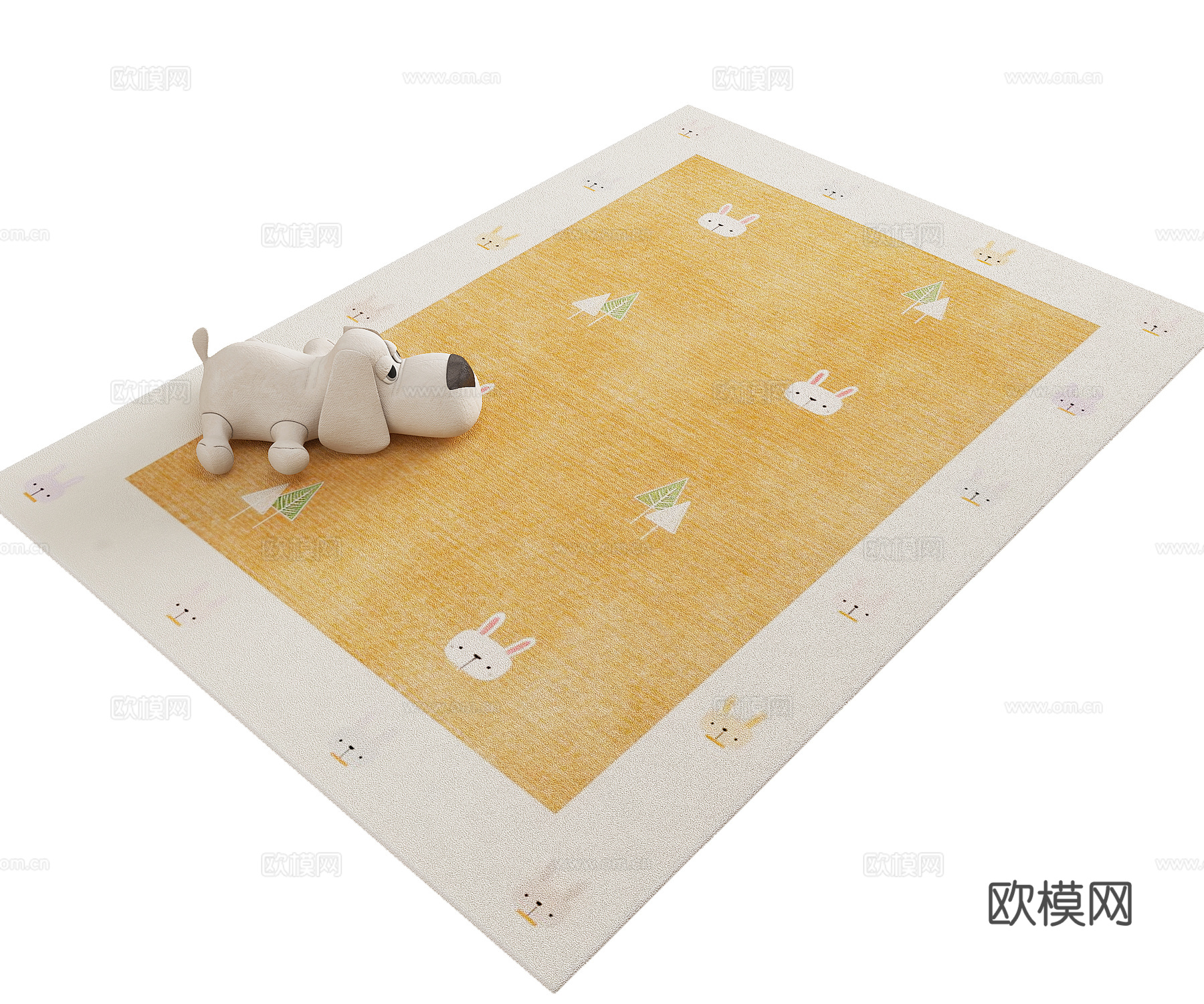 儿童房卧室地毯   儿童地毯3d模型
