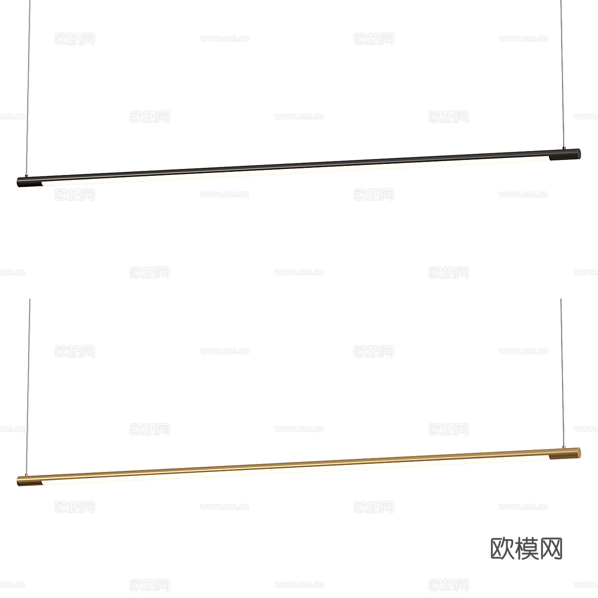 现代轻奢极简线性装饰吊灯3d模型