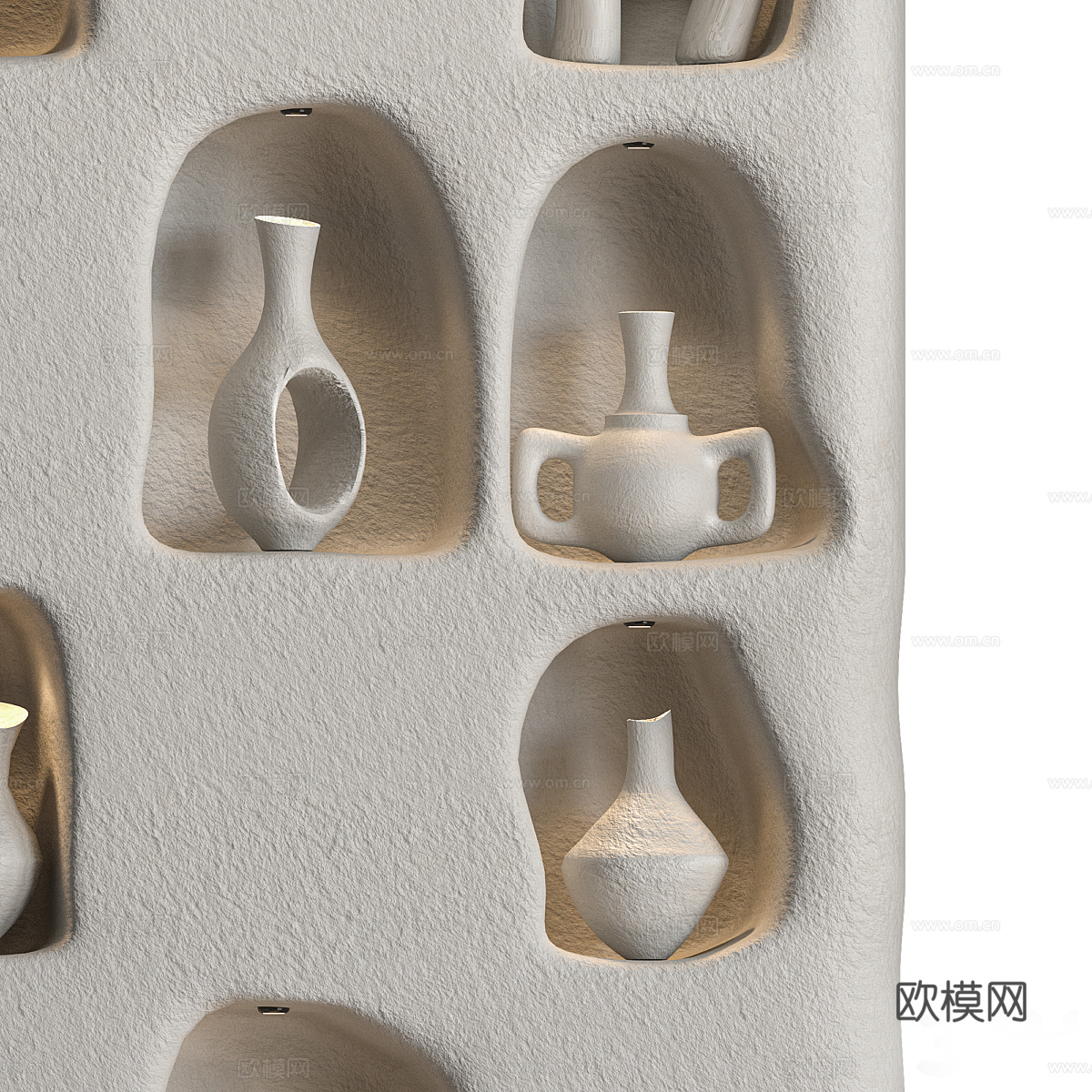 新中式侘寂陶瓷器皿装饰3d模型