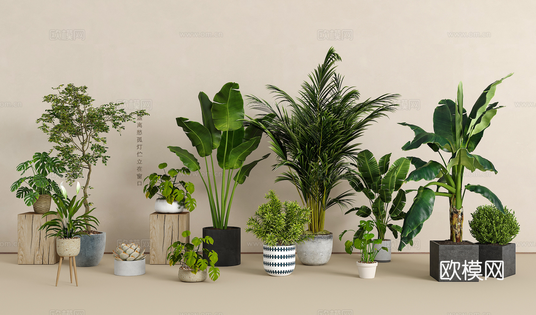 绿植盆栽组合su模型