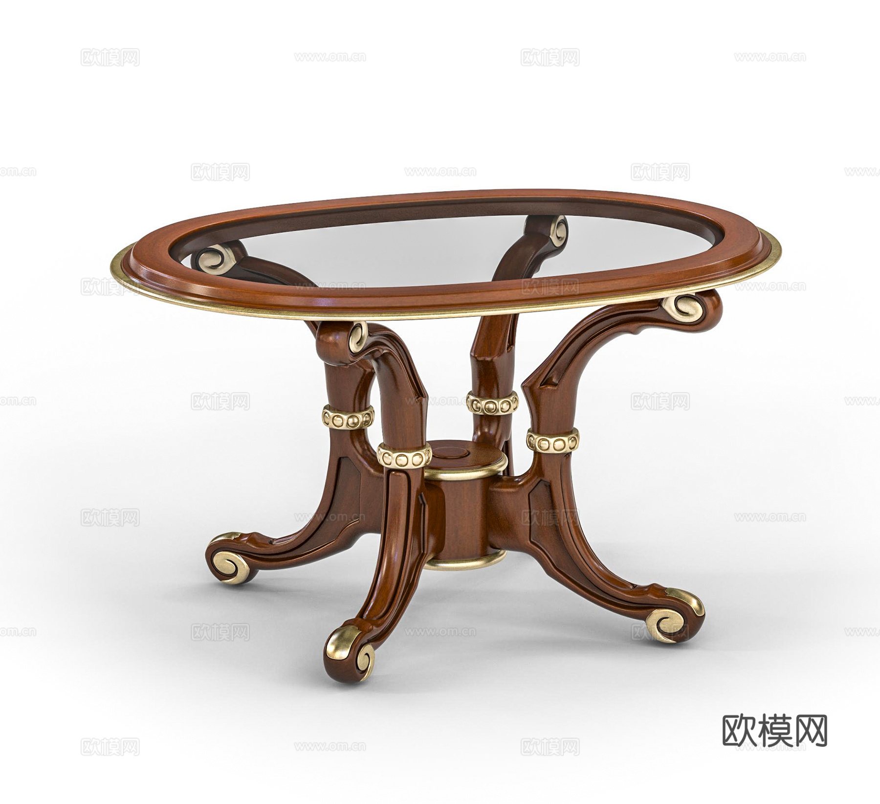 简欧茶几  复古雕花桌几3d模型