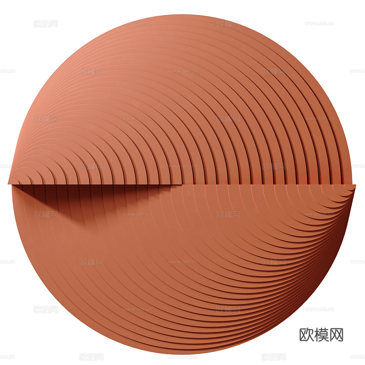 现代意式极简圆形艺术挂饰3d模型