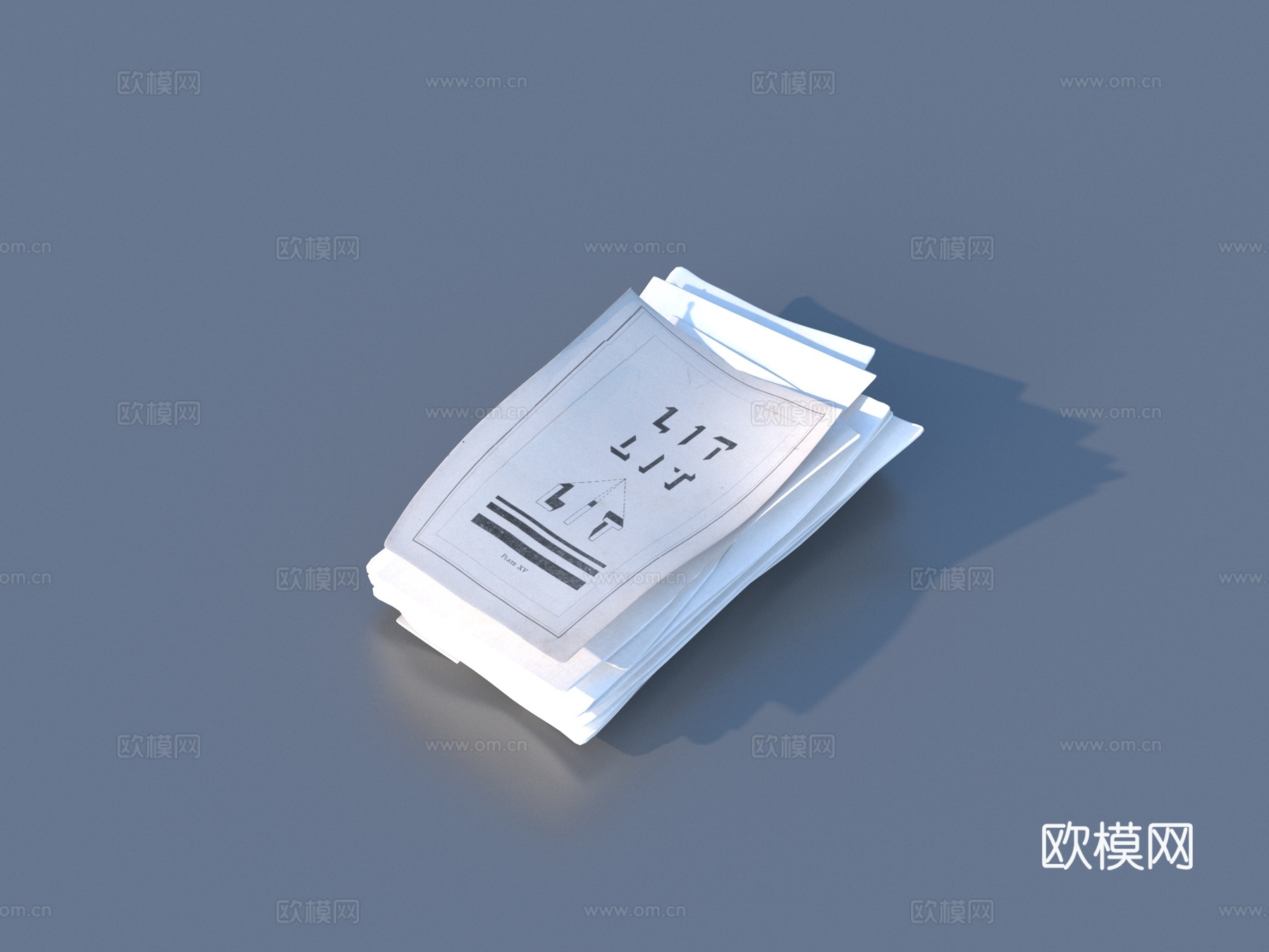 纸 纸张 小品3d模型
