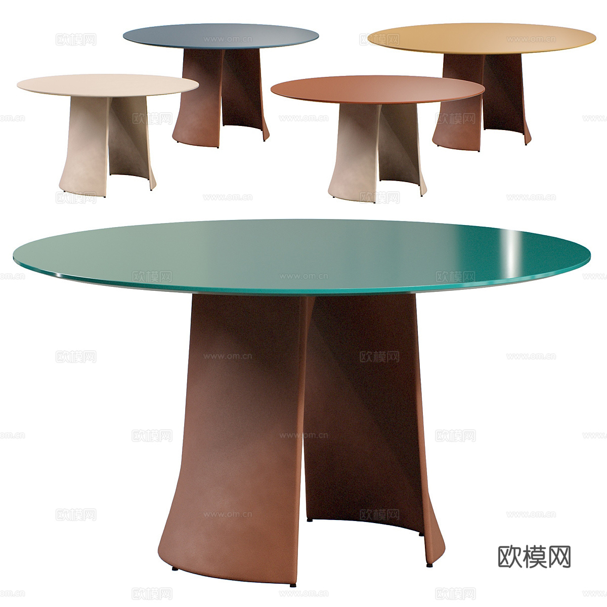 现代意式极简圆餐桌3d模型
