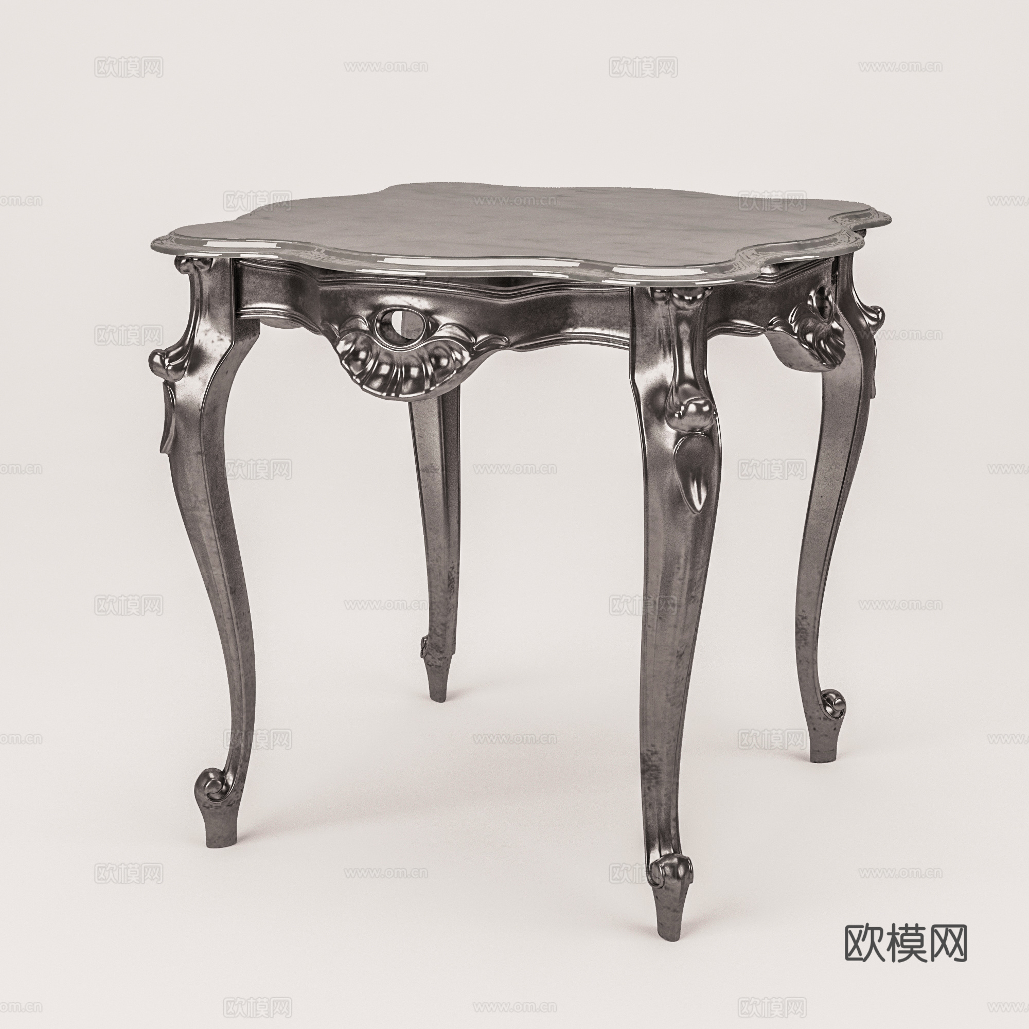 欧式小方茶几  边几3d模型