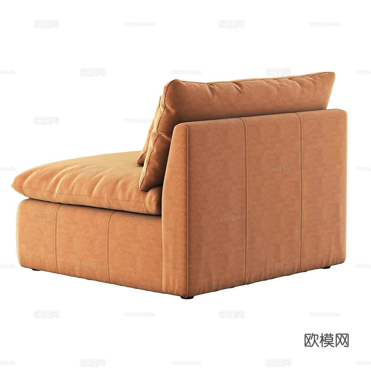 现代意式单人布艺休闲沙发3d模型
