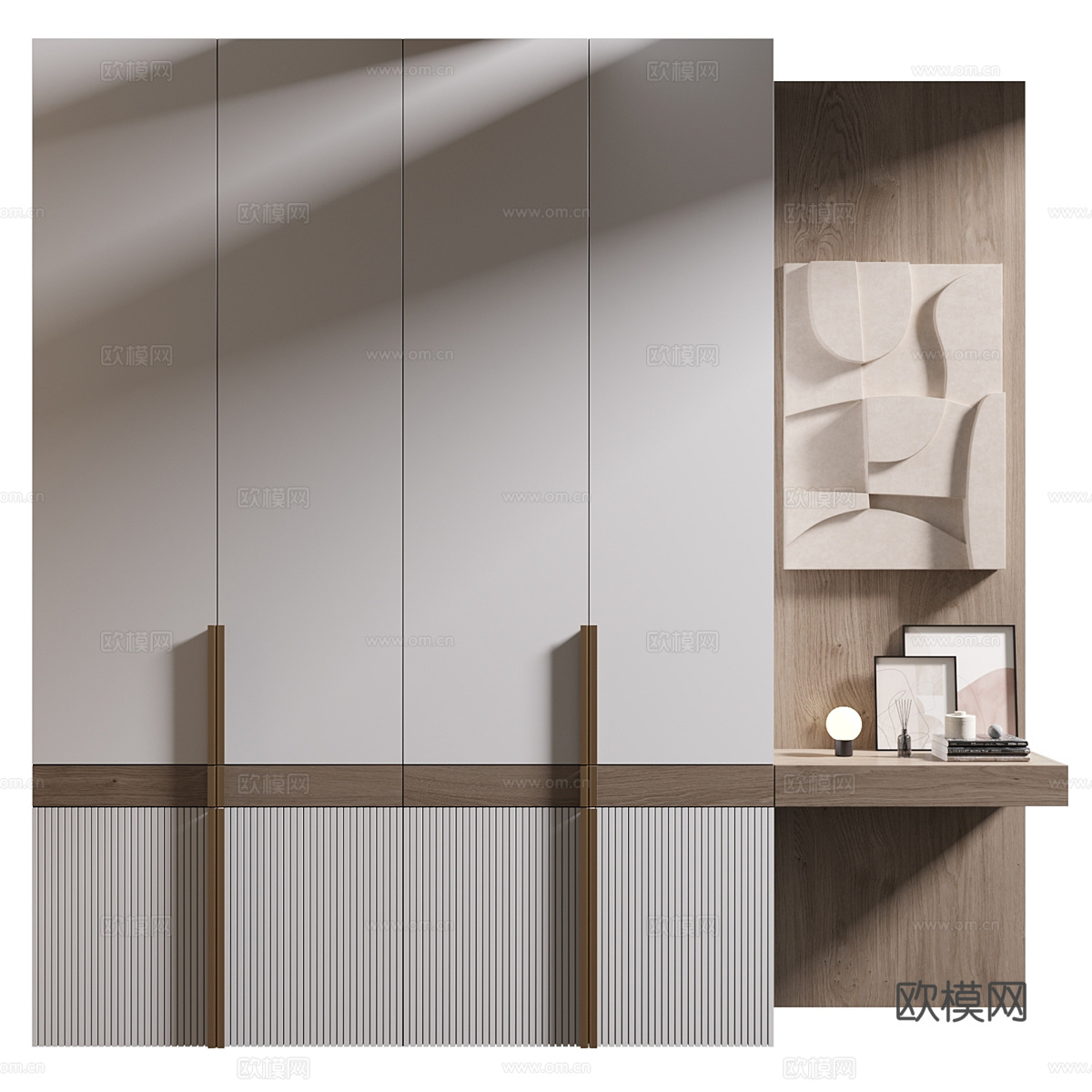 现代意式极简衣柜3d模型