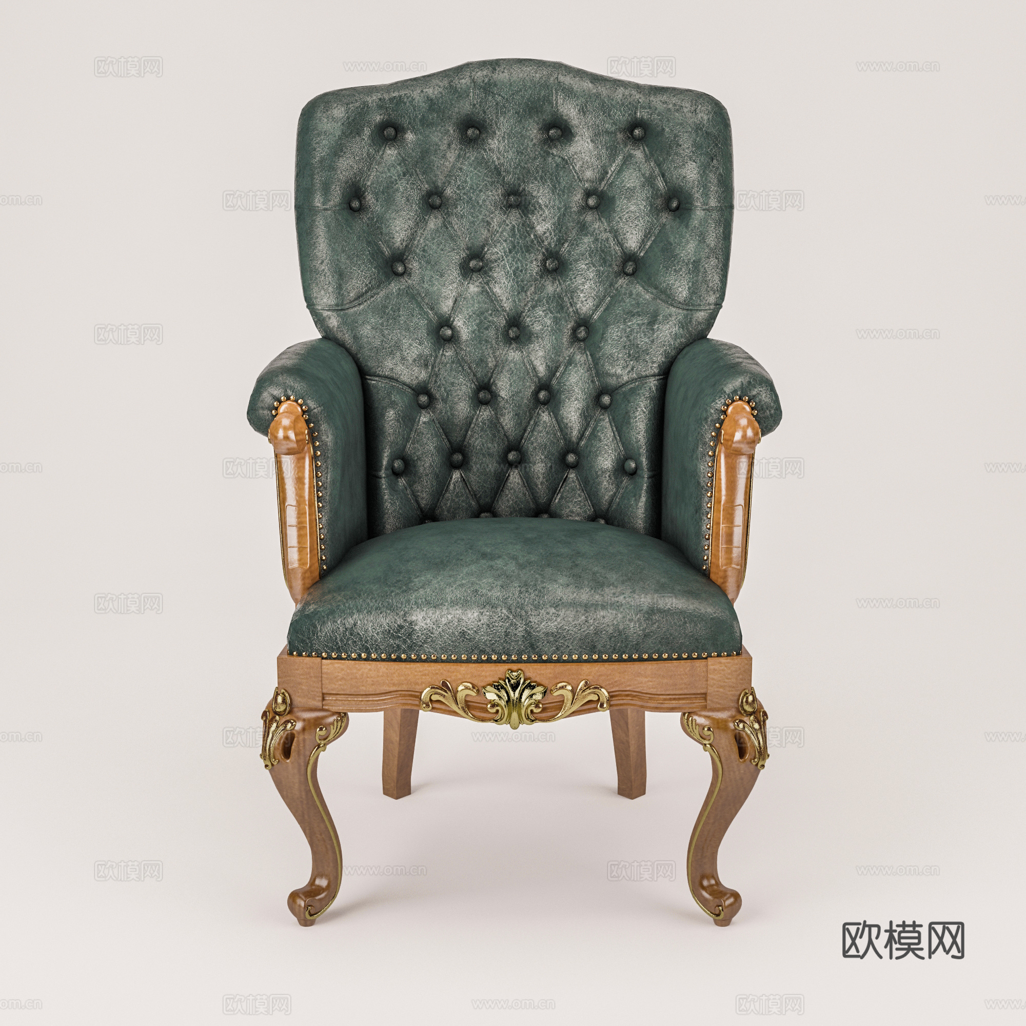美式单椅  休闲椅  餐椅书椅皮椅3d模型