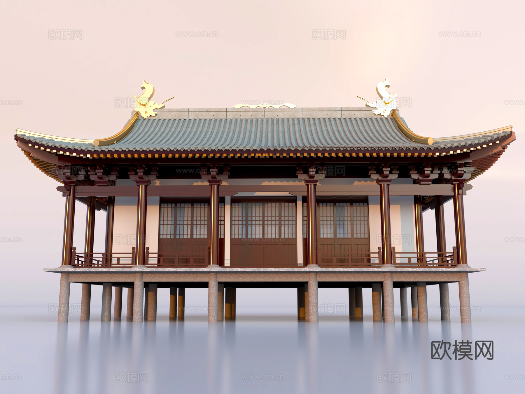 古建 殿堂 寺庙 祠堂 庙宇 大雄宝殿3d模型