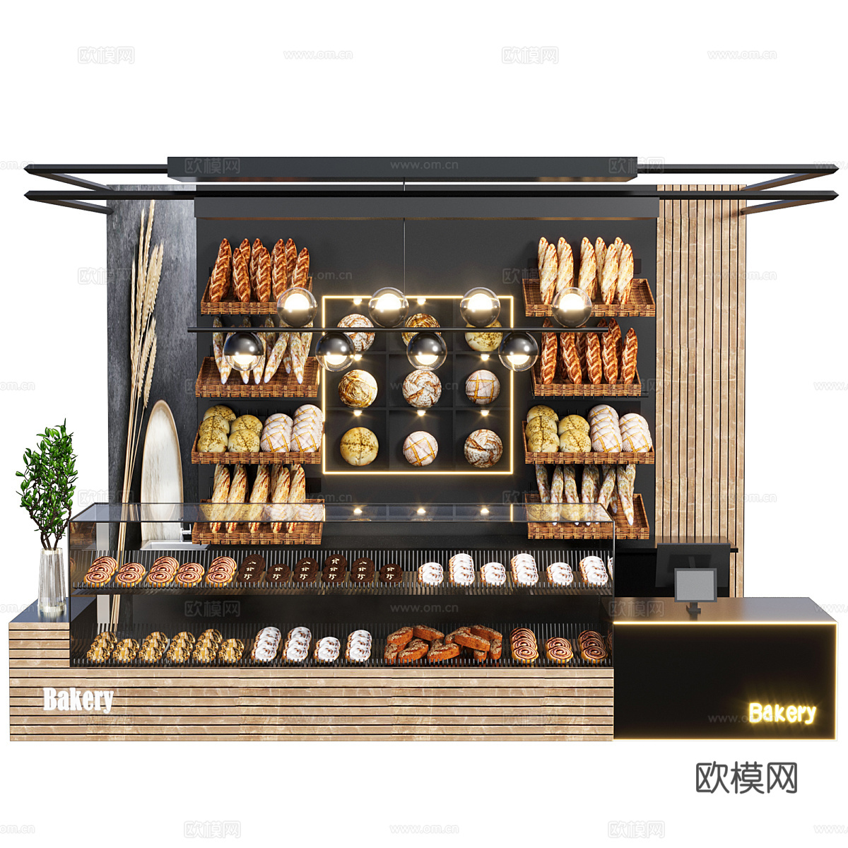 现代意式面包店3d模型