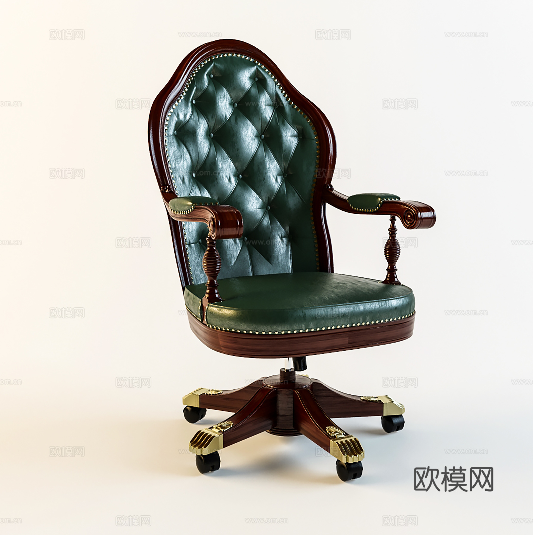 欧式美式办公椅   休闲椅  职员椅  皮椅3d模型