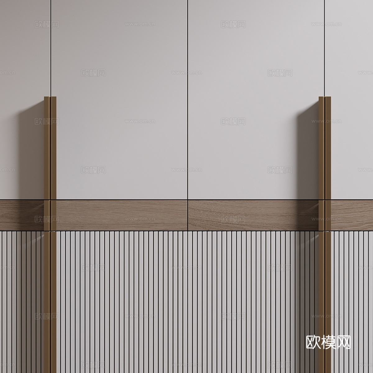 现代意式极简衣柜3d模型