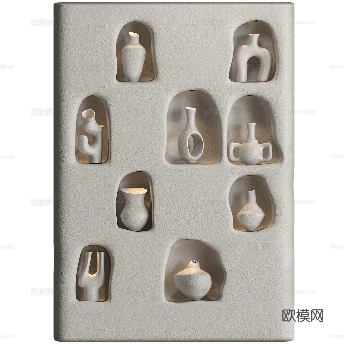 新中式侘寂陶瓷器皿装饰3d模型