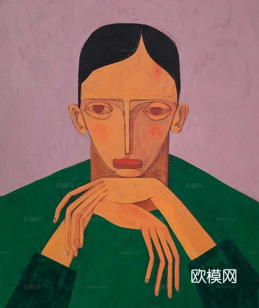 中古风挂画 人物挂画  水彩挂画
