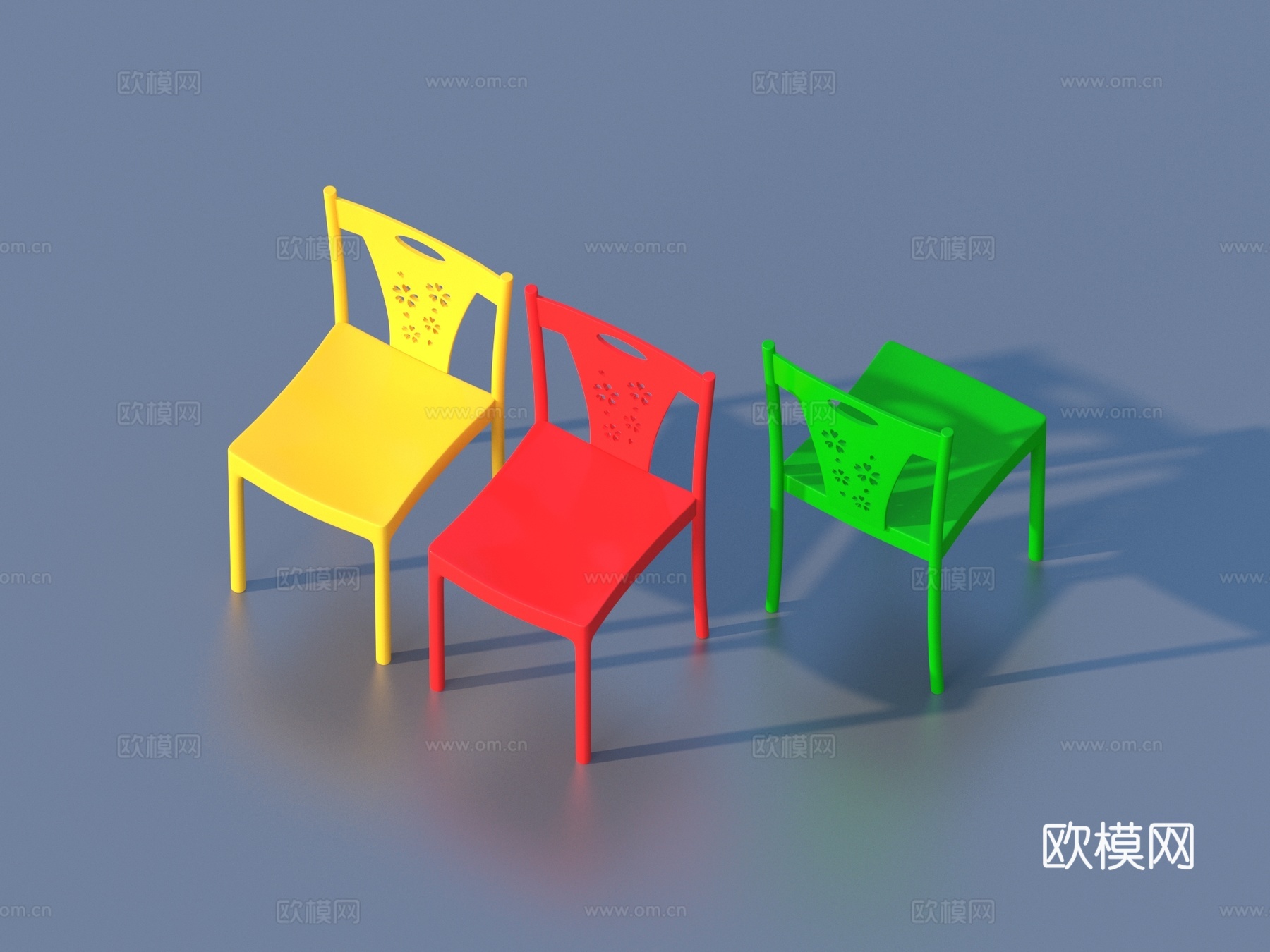 凳子 塑料凳3d模型