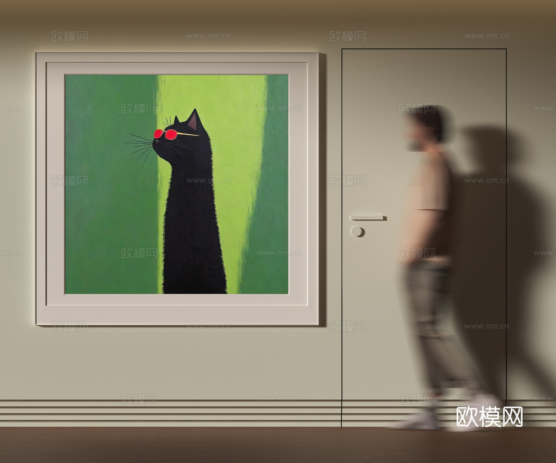 现代动物装饰挂画su模型