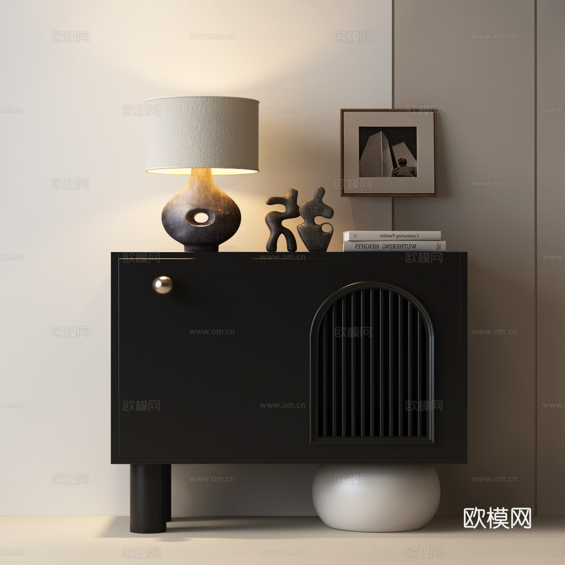 现代玄关柜 意式边柜 意式玄关柜 法式中古风玄关柜3d模型