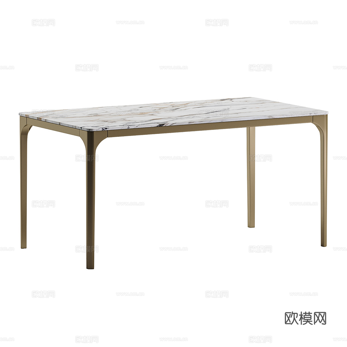 现代意式轻奢餐桌椅组合3d模型