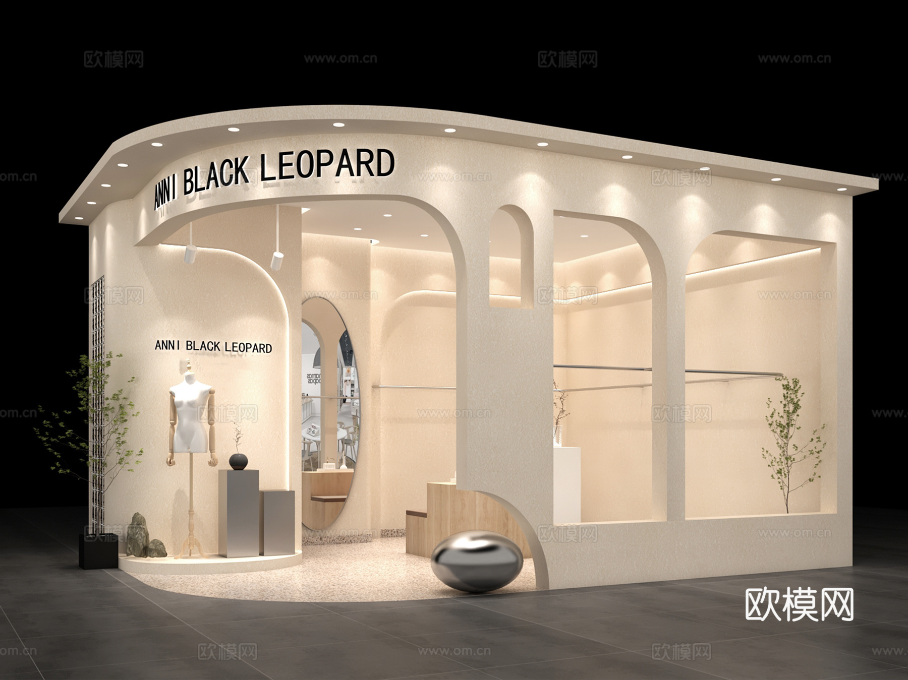 简约现代服装店3d模型