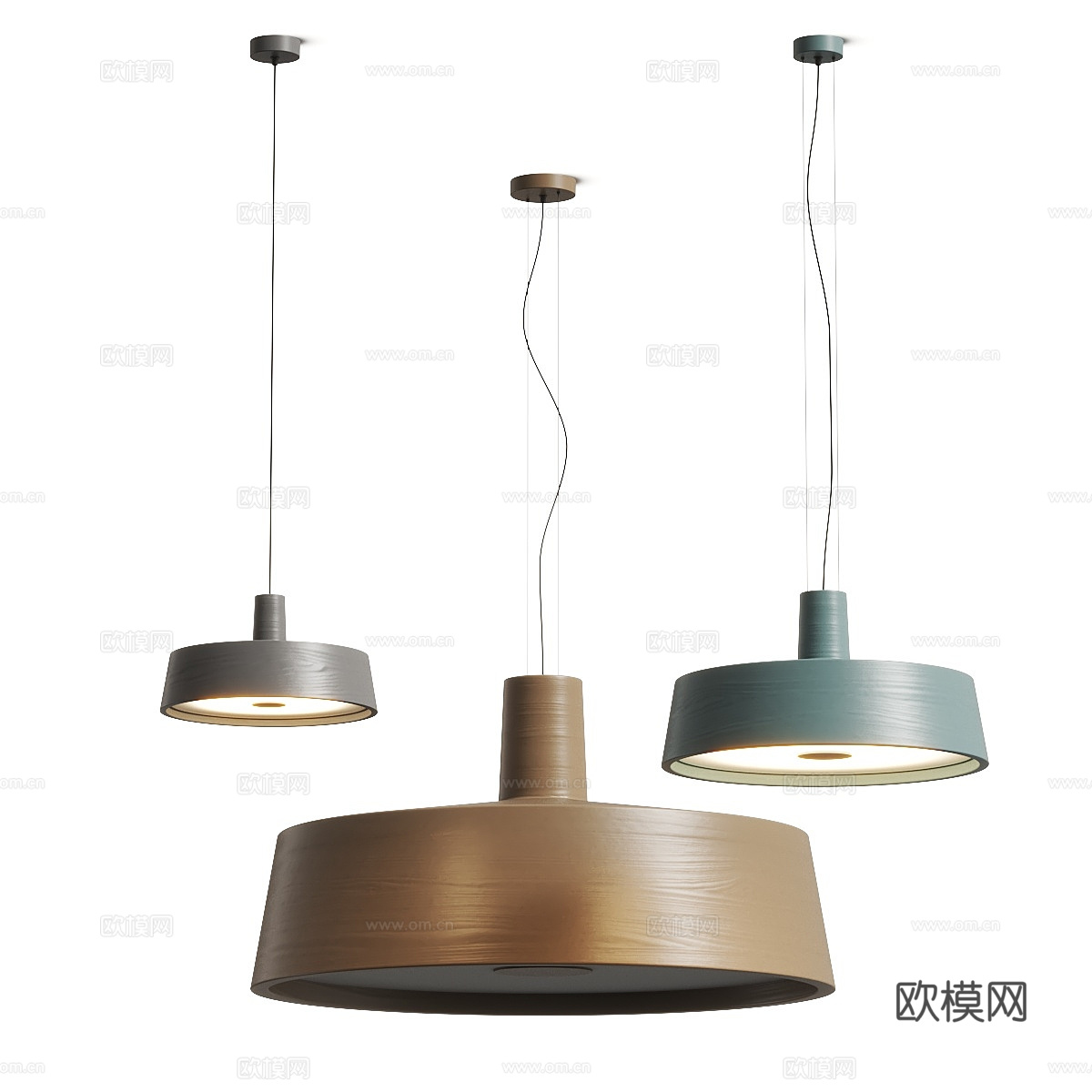 现代意式轻奢实木装饰吊灯3d模型
