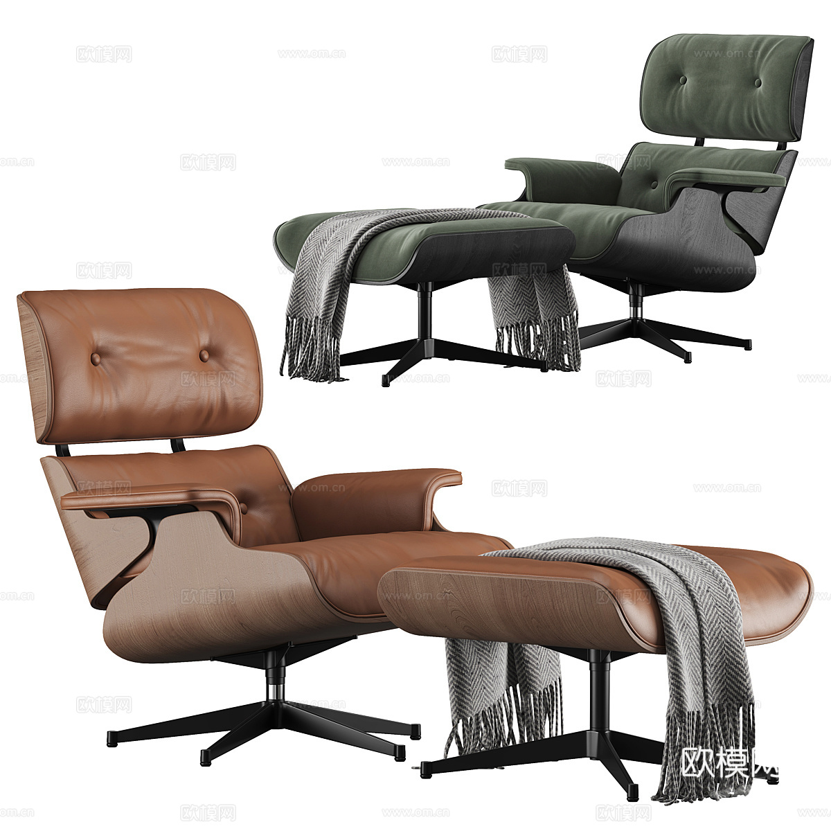 现代意式 Eames 休闲椅3d模型