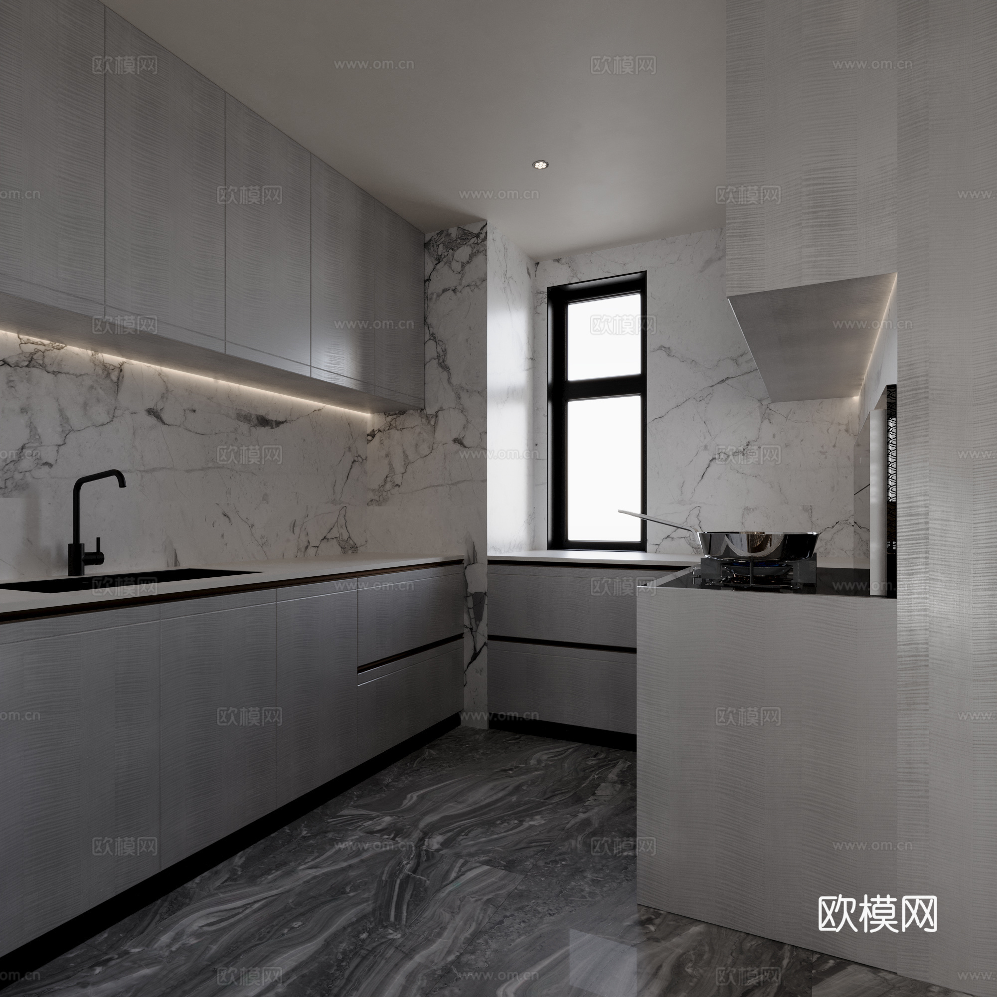 现代厨房su模型