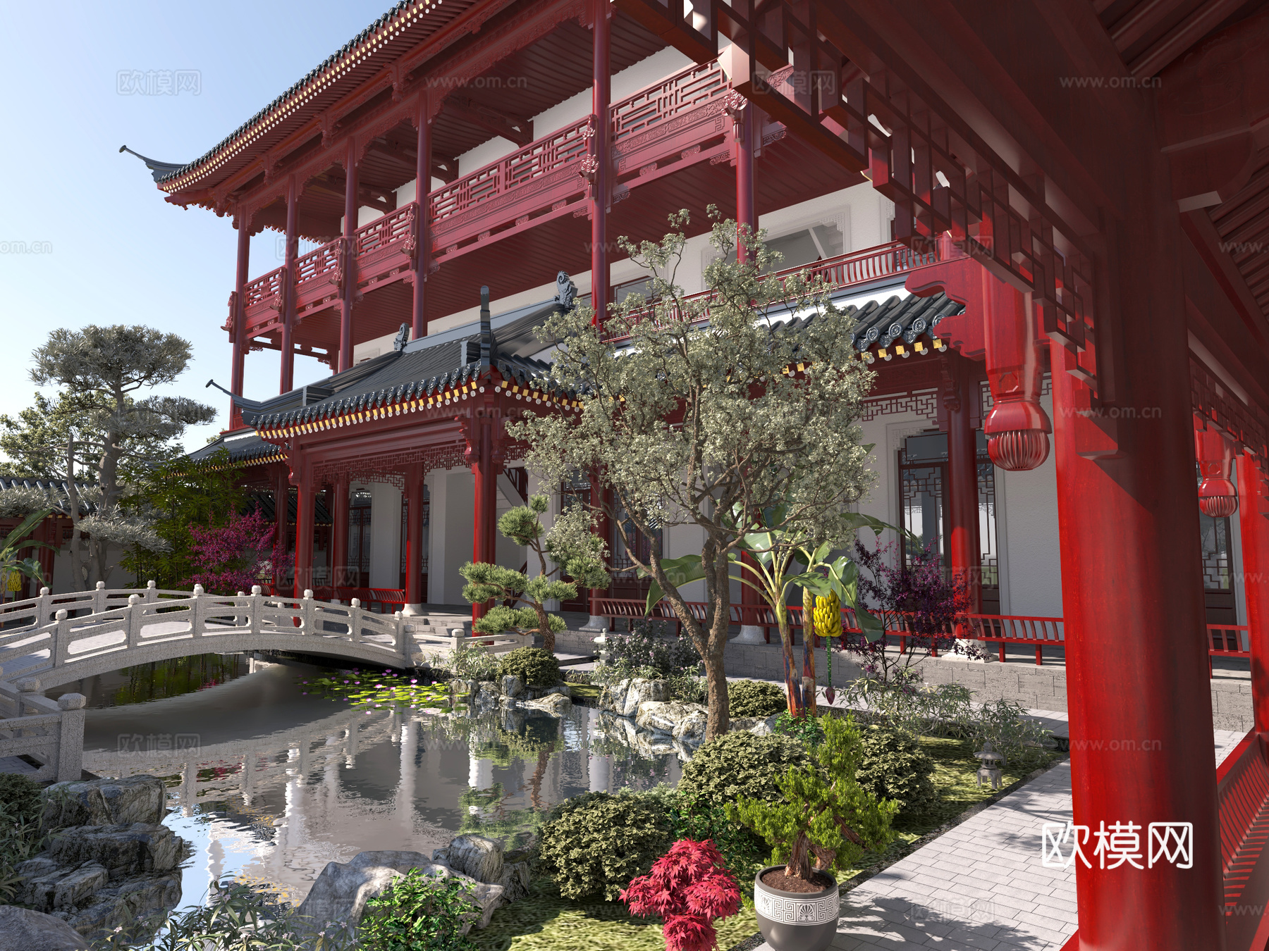 古建 园林 中式建筑 民宿 小镇 祠堂 斗拱3d模型