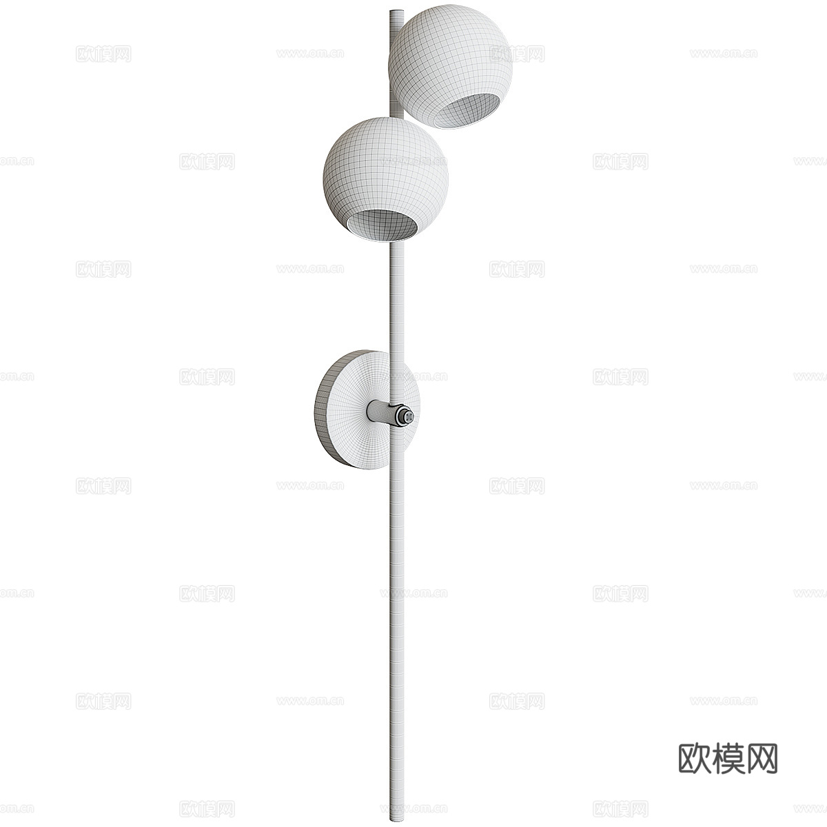 现代轻奢长条金属壁灯3d模型