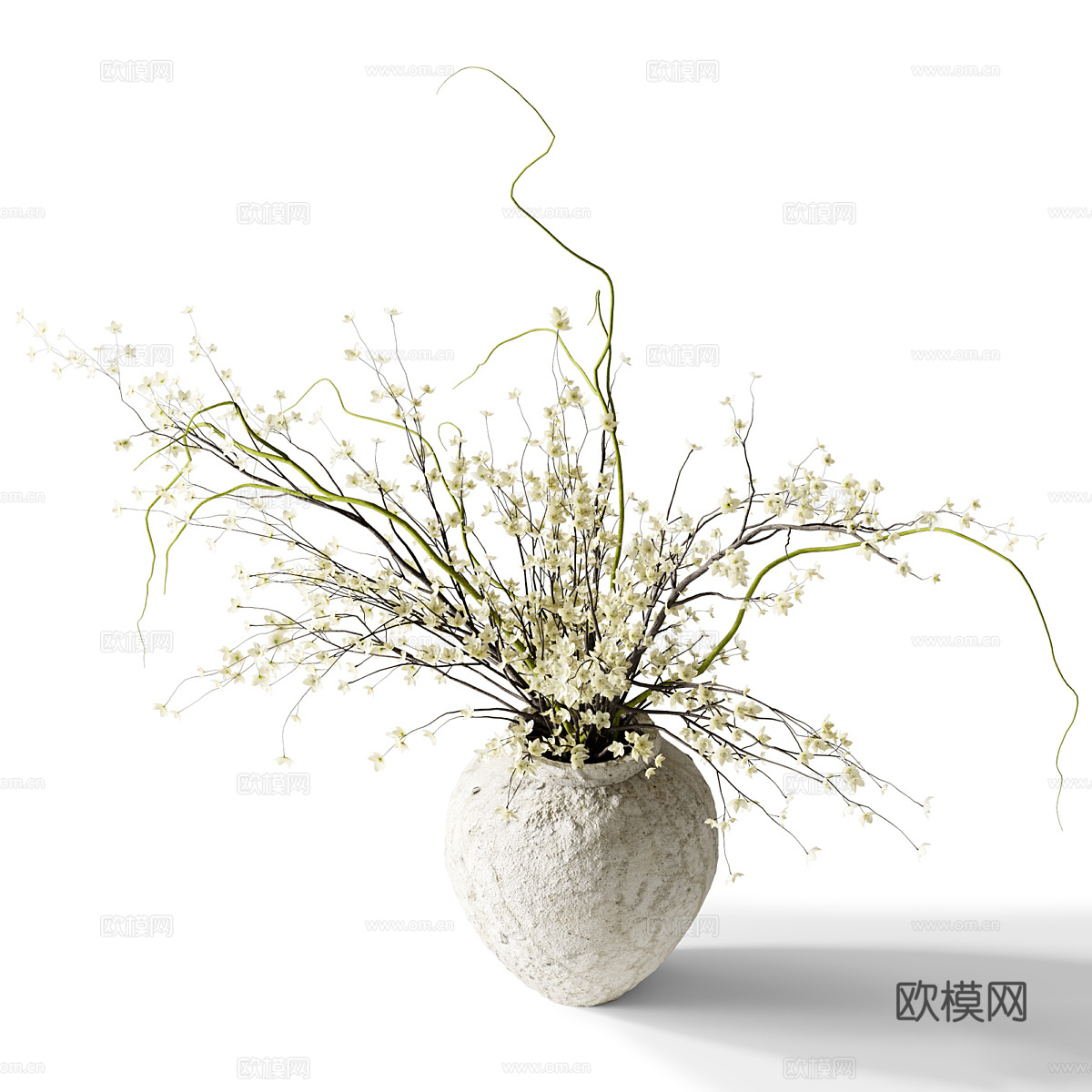 新中式侘寂花瓶花艺3d模型