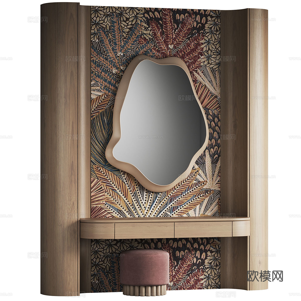 新中式轻奢梳妆台3d模型