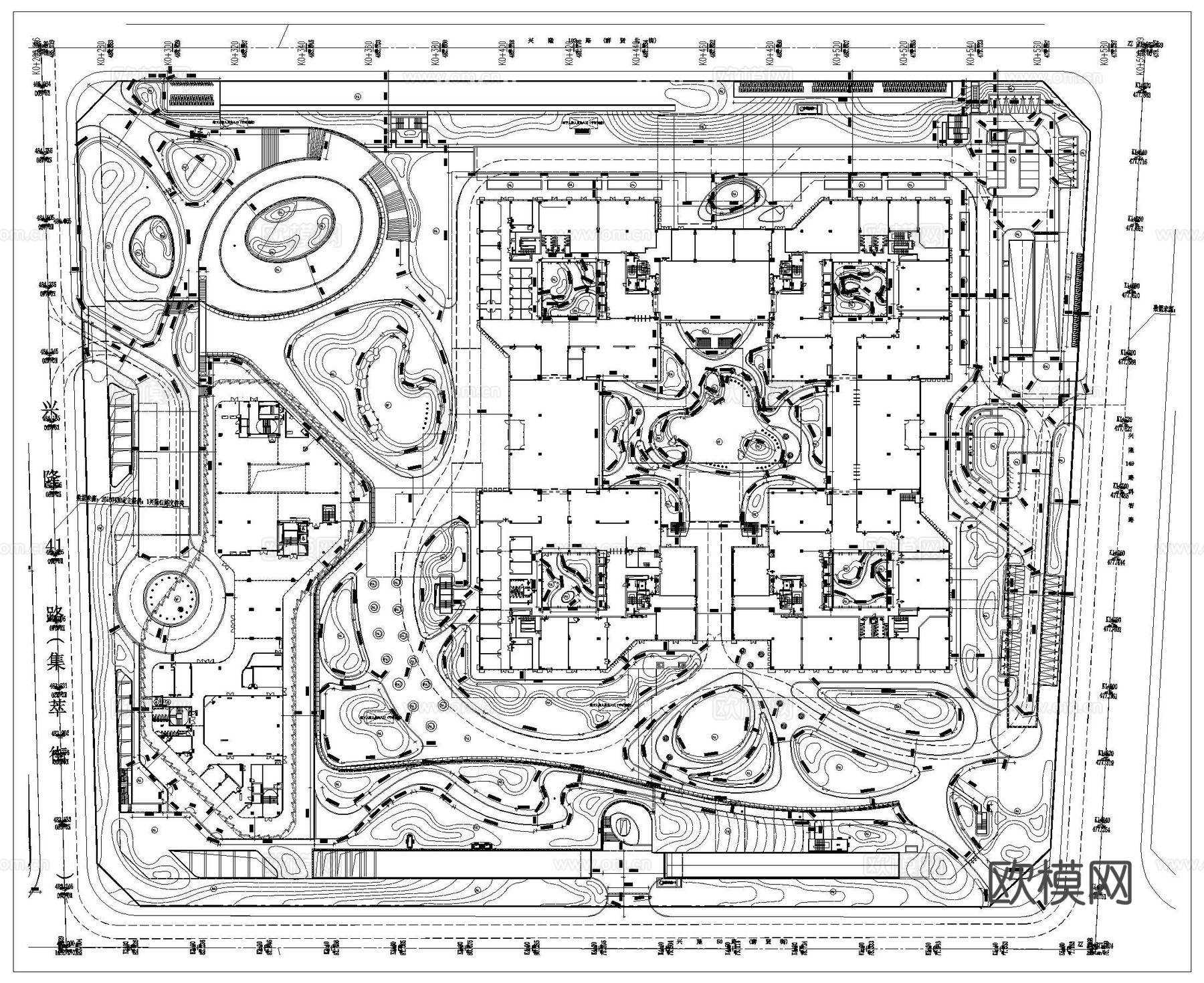 产业园建筑 科创园 产业园 科技园 商业综合体cad施工图