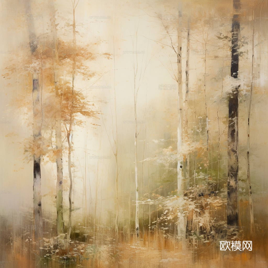 欧式挂画  抽象画 秋天风景挂画