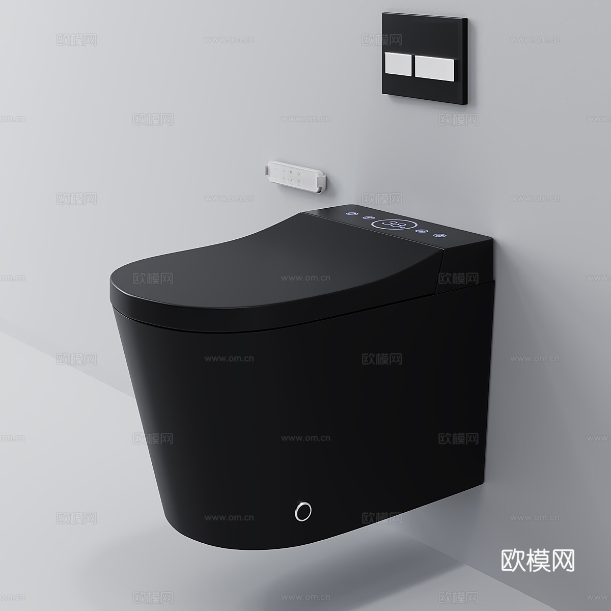 现代意式壁挂式智能马桶3d模型