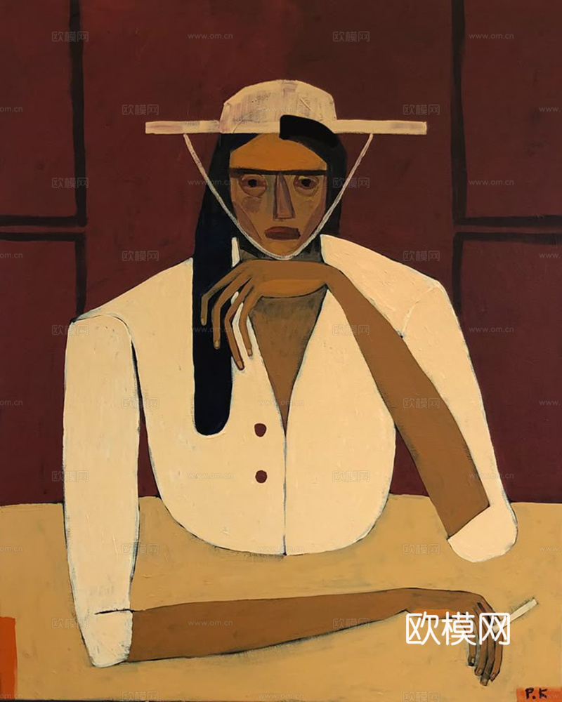 中古风挂画 人物挂画  水彩挂画