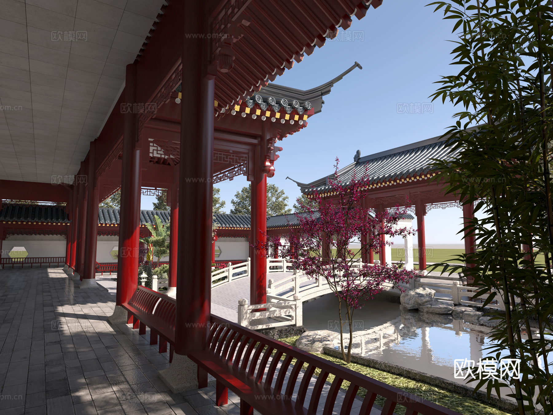 古建 园林 中式建筑 民宿 小镇 祠堂 斗拱3d模型