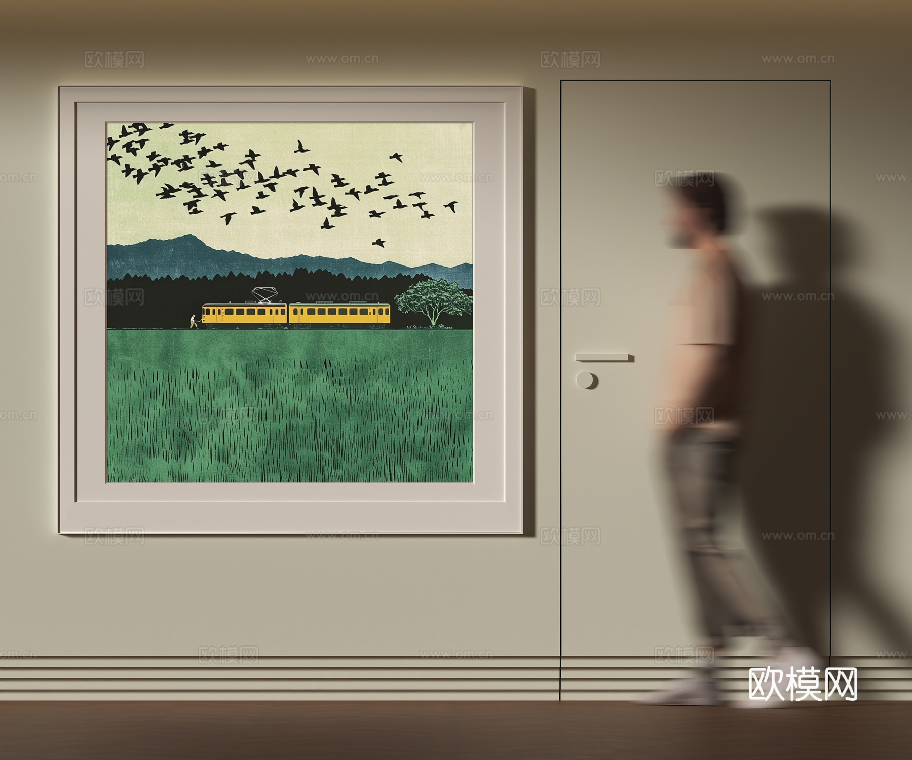 现代风景装饰挂画su模型