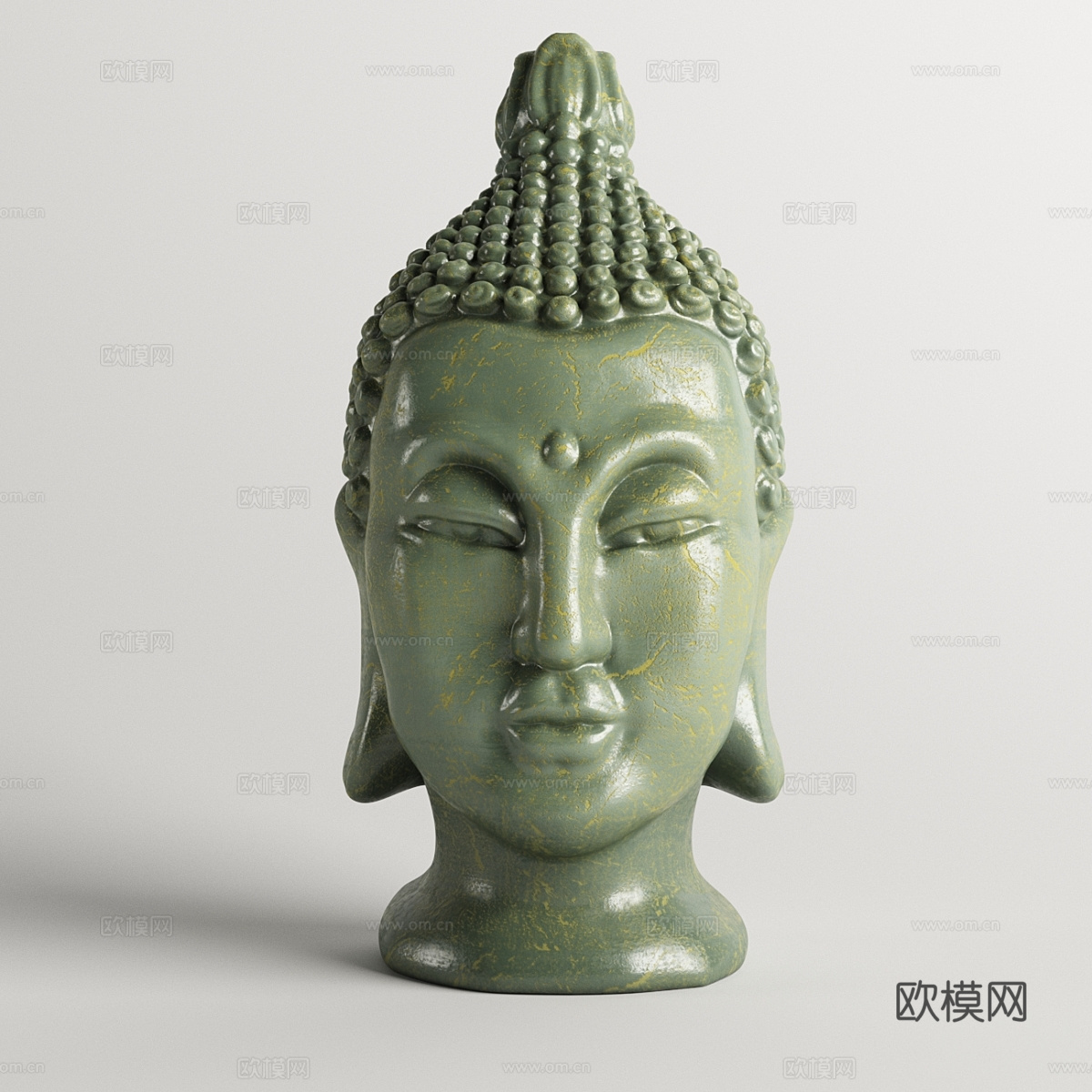 新中式雕像 佛头3d模型