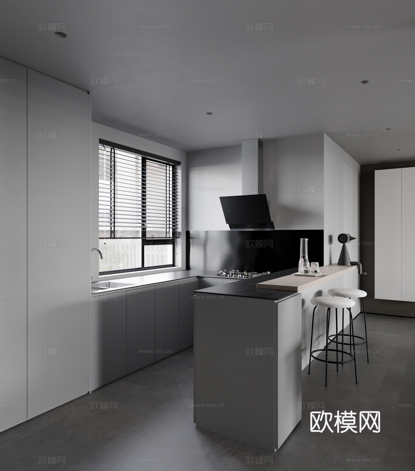 现代厨房su模型