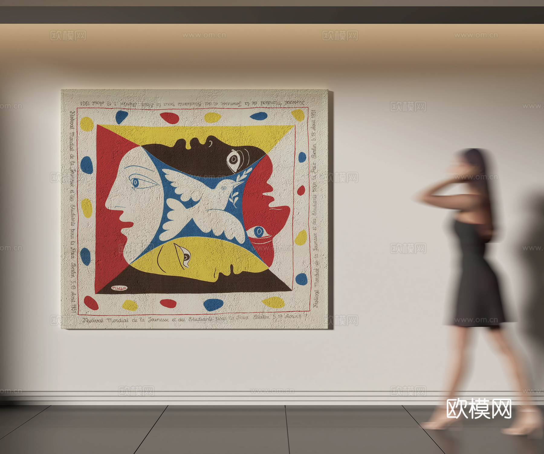 现代抽象画3d模型