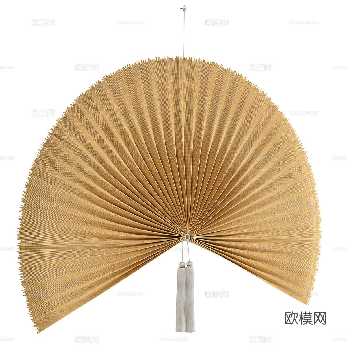 新中式侘寂竹扇 扇子3d模型