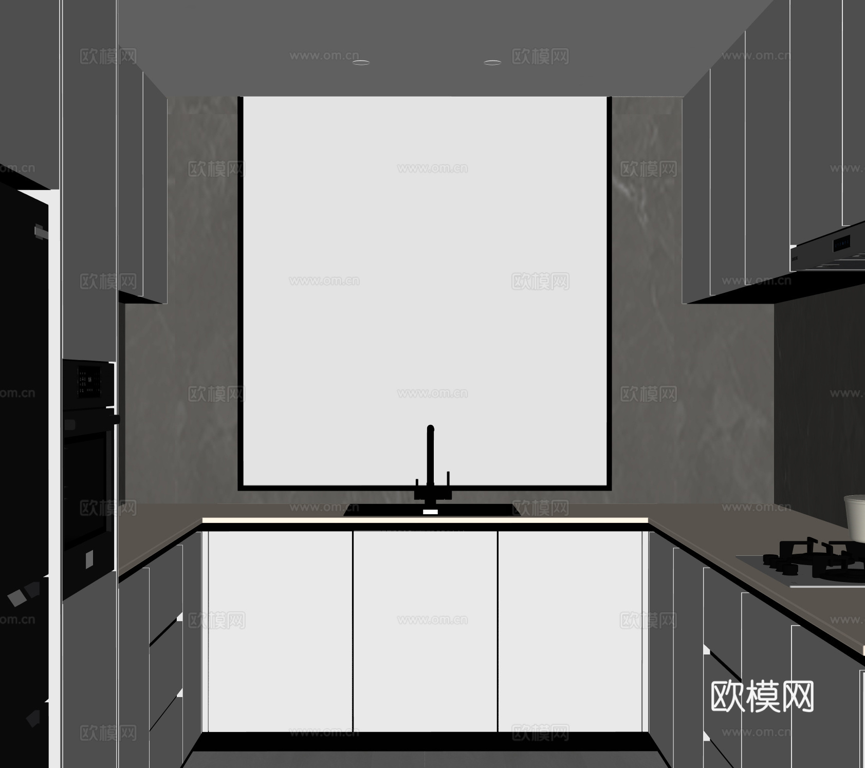 现代厨房su模型